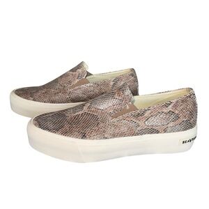SEA VEES Baja Platform Mulholland Snakeskin Sneaker Size 9.5